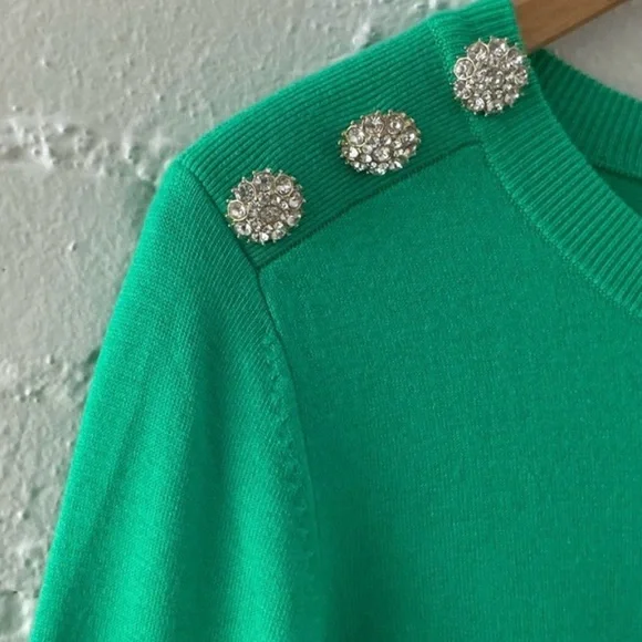 Lily Pulitzer Morgen Sweater Kelly Green Top Size Small Feminine Coquette - Picture 3 of 9